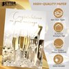 Better Office Products Wedding Congratulations Card W/Gold Shimmer Env, 5in. x 7in. Metallic Gold Foil, High Gloss, 1 Pc 64634
